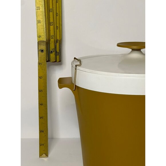 Vintage 1960 Retro Therm Ware by David Douglas Locking Ice Bucket White/Brown - Picture 6 of 6